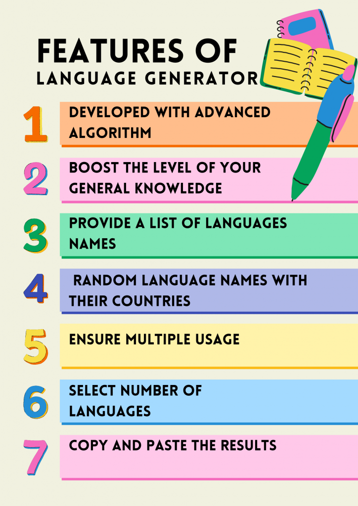 features of language generator